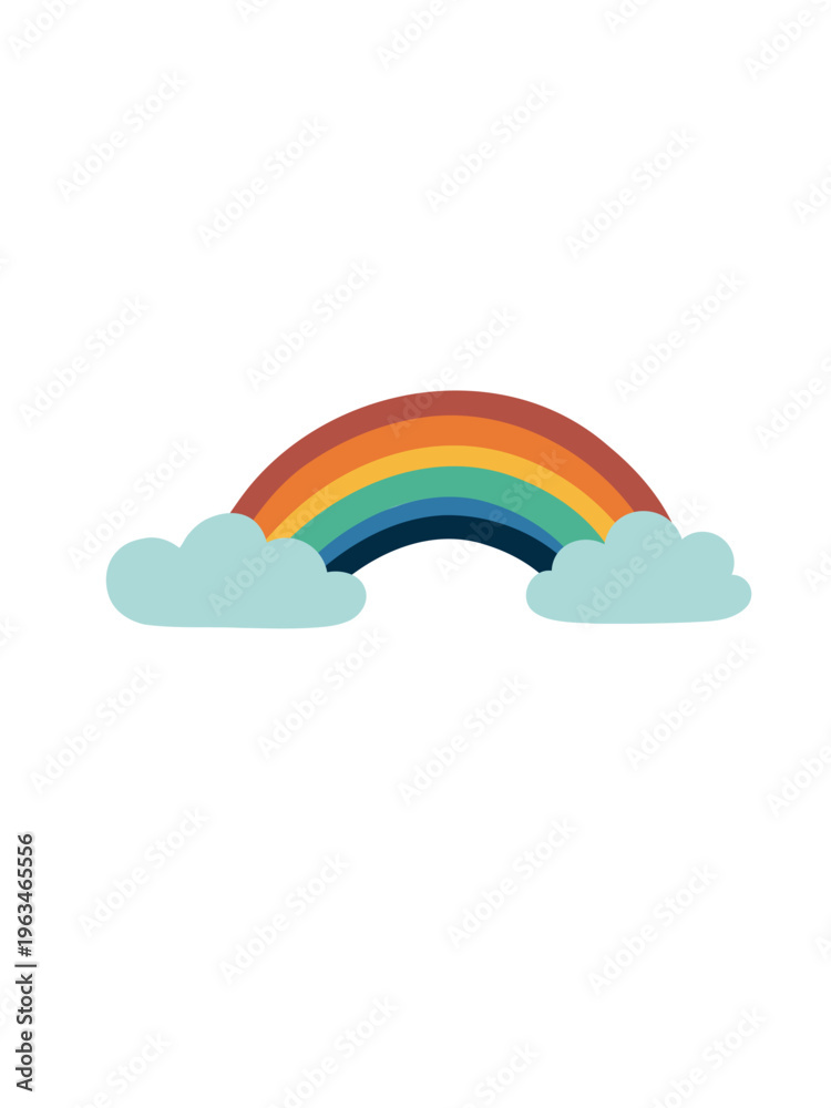 Naklejka premium playful rainbow illustration with vivid colors on white minimal background