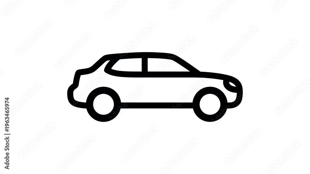 Fototapeta premium Black car outline on white background