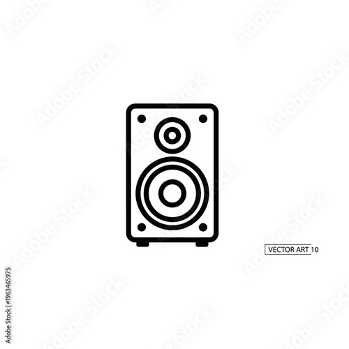 Audio speaker vector line icon design