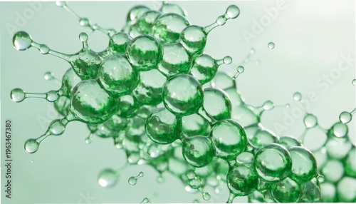 Green Organic Molecule Cluster with Round Liquid Nodes, Gigapixel Standard v2 4x