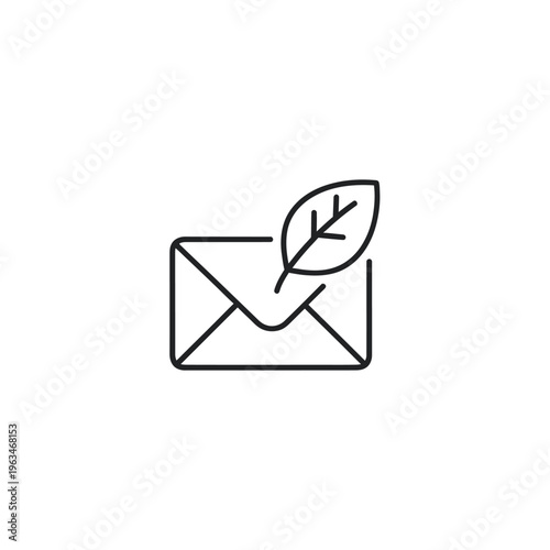 Free Download Eco mail envelope with green leaf icon design - GFXLoad