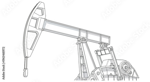 Close-up illustration of an oil pump jack mechanism