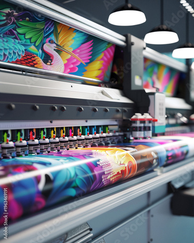 Color Print Engine Vibrant Artwork Production high-detail visualization presenting advanced pigment workflow within professional graphic environment showcasing modern fabrication process