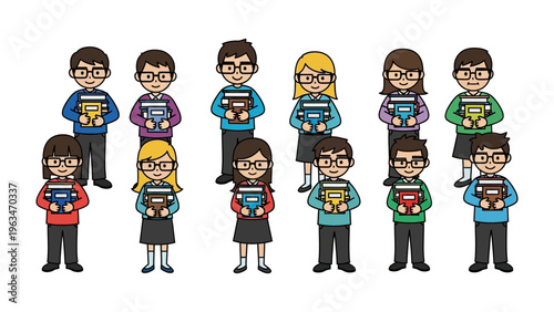 Smart Scholars: A collection of diverse students stand united, each clutching a book, embodying a love for knowledge and education. capturing the essence of scholarly pursuit and collective learning.