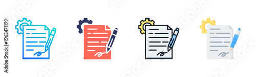 Contract Icon Set Vector Collection Isolated In Black And White