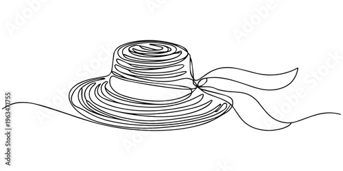 Hand drawn vector illustration of a classic vintage cowboy style hat isolated as a fashion headwear accessory