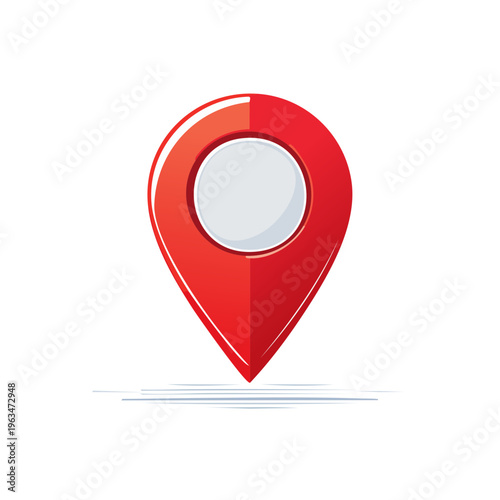 Red location pin icon with white circle inside representing a map marker