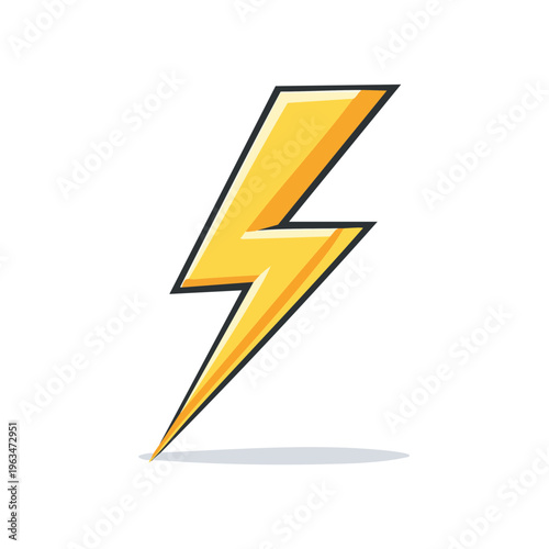 Vibrant yellow lightning bolt graphic symbol for energy and power