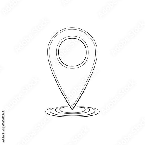 Location pin marker icon outline simple design graphic element