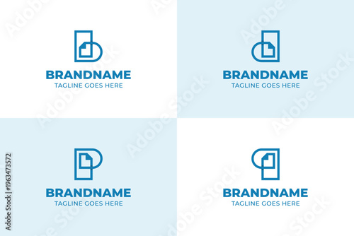 Letter B D P Q Paper Document Logo, symbolizing organization, clarity, and reliable documentation