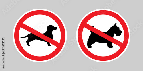 Vector sign No Dog Walking