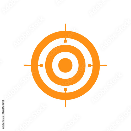 Orange target symbol with aiming lines centered on a clean white background