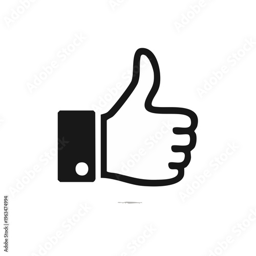 Thumbs Up Symbol Black and White Icon