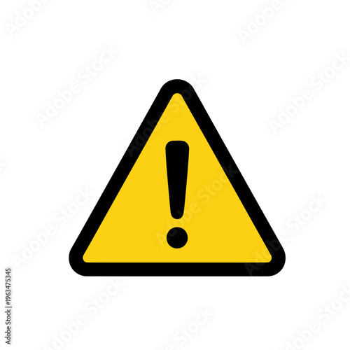 Yellow warning triangle with black exclamation mark symbol