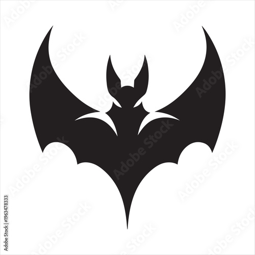 Bat vector silhouette  line art logo design concept illustration idea
