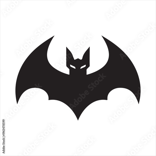 Bat vector silhouette  line art logo design concept illustration idea