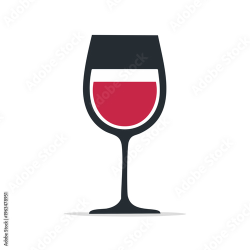 Red wine in a dark glass isolated on a white background vector illustration