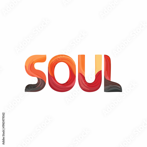Texte SOUL en dégradé artistique – typographie moderne inspirée du genre musical soul