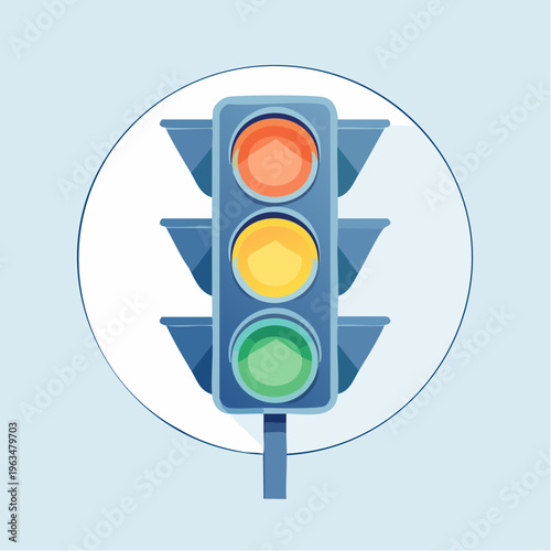 Feu tricolore stylisé en illustration moderne