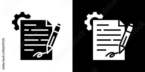 Contract Icon Set Vector Collection Isolated In Black And White