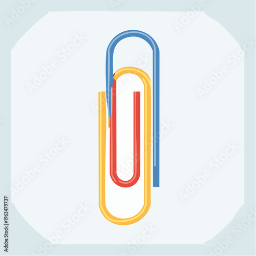 Trombone bicolore rouge et blanc – accessoire de bureau minimaliste et moderne