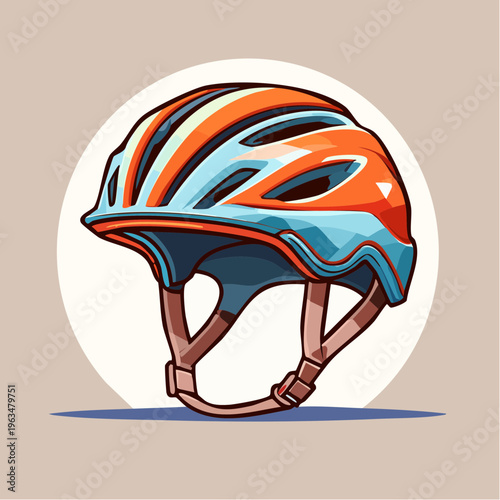 Casque de vélo moderne en illustration colorée