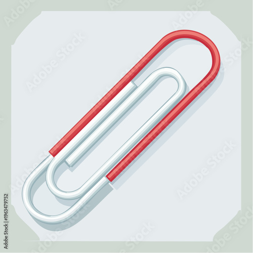 Trombone bicolore rouge et blanc – accessoire de bureau minimaliste et moderne