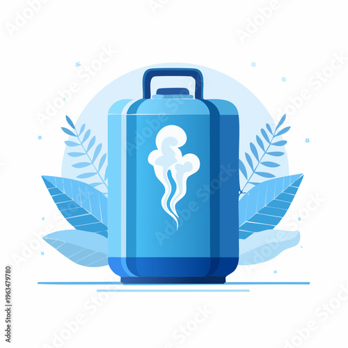 Réservoir cryogénique stylisé en illustration moderne