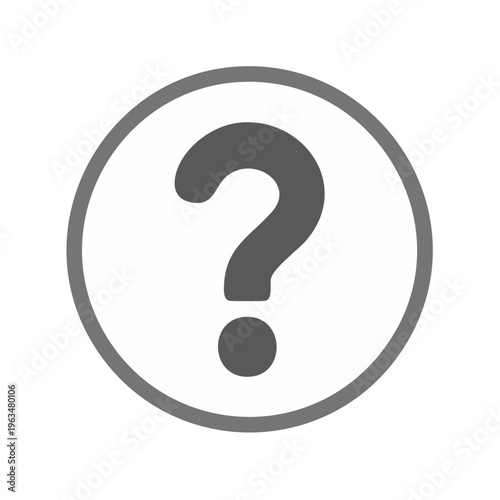 Grey Question Mark Symbol Inside Circle Icon For Doubt Or Uncertainty