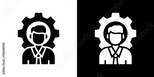 Project Manager Icon Set Vector Collection Isolated In Black And White