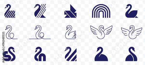 Minimalist Swan Logo Collection Elegant Vector Icons for Modern Branding, Design and Business Identity