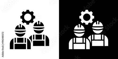 Labour Union Icon Set Vector Collection Isolated In Black And White