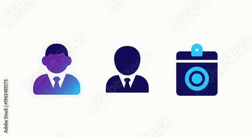User profile icons and a stylized calendar icon, symbolizing scheduling, appointments, and personal or business management, user interface