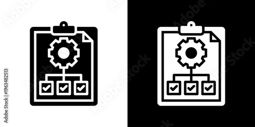 Project Plan Icon Set Vector Collection Isolated In Black And White
