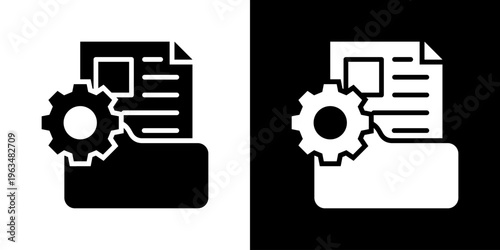 Project Documentation Icon Set Vector Collection Isolated In Black And White