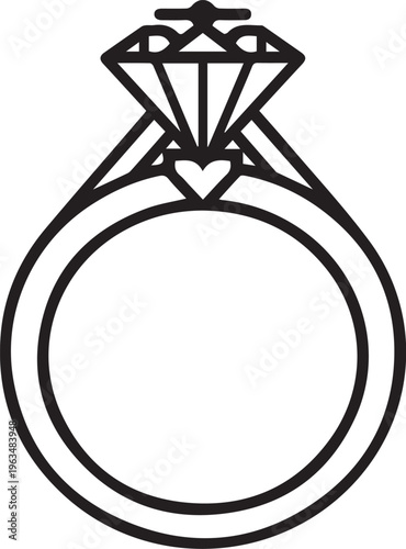 A symbolic representation of love and commitment through the artful simplicity of an engagement ring with a dazzling gem.