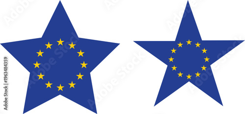 European union flag in star design shape