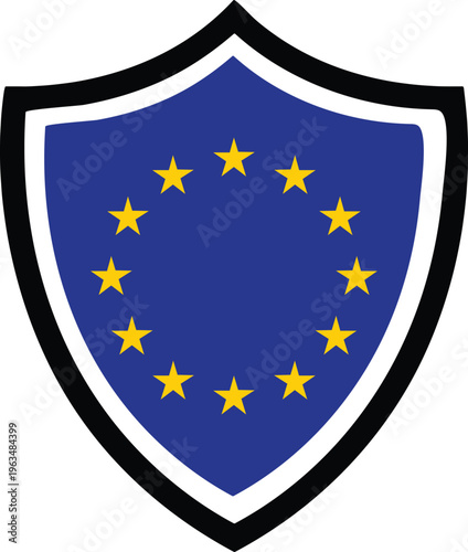 Shield with Flag of European Union