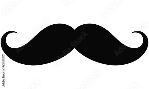 Vector graphic illustration of a stylish handlebar mustache design element