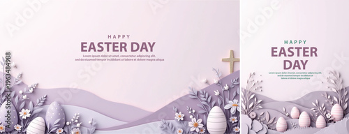 Elegant easter day background, Decorative happy easter day background for website, social media template