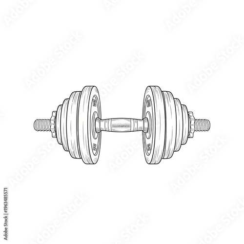 Heavy weight dumbbell icon for fitness design
