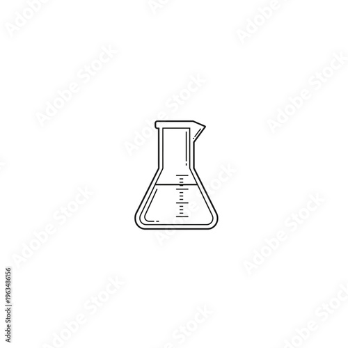 Laboratory erlenmeyer flask icon for scientific research