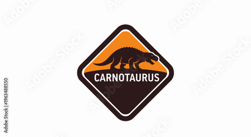 Carnotaurus dinosaur logo symbol icon.