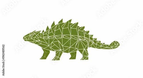 Green dinosaur with spiky back profile.