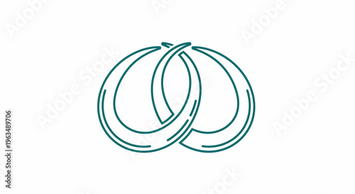 Interconnected Green Metal Wire Rings.