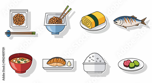 Japanese food sushi rolls and fish.