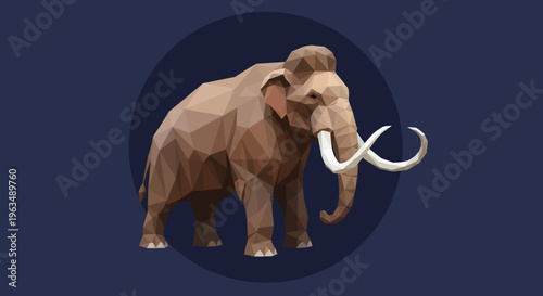 Large Brown Mammoth Animal Standing.