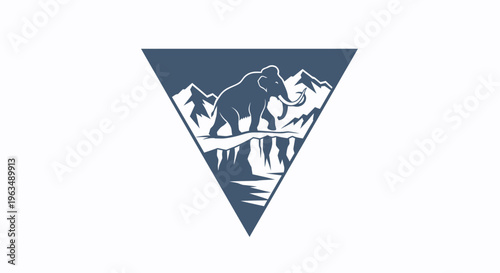 Mammoth Walking on Mountain Terrain.