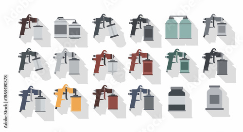 Spray paint cans in various colors.