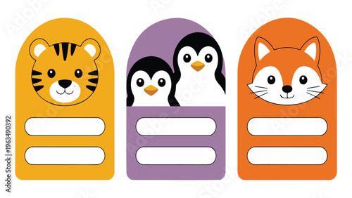 set of funny cartoon animals